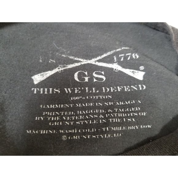 Grunt Style This We'll Defend T-Shirt L Black Cotton Patriotic Military Tee - Picture 4 of 8